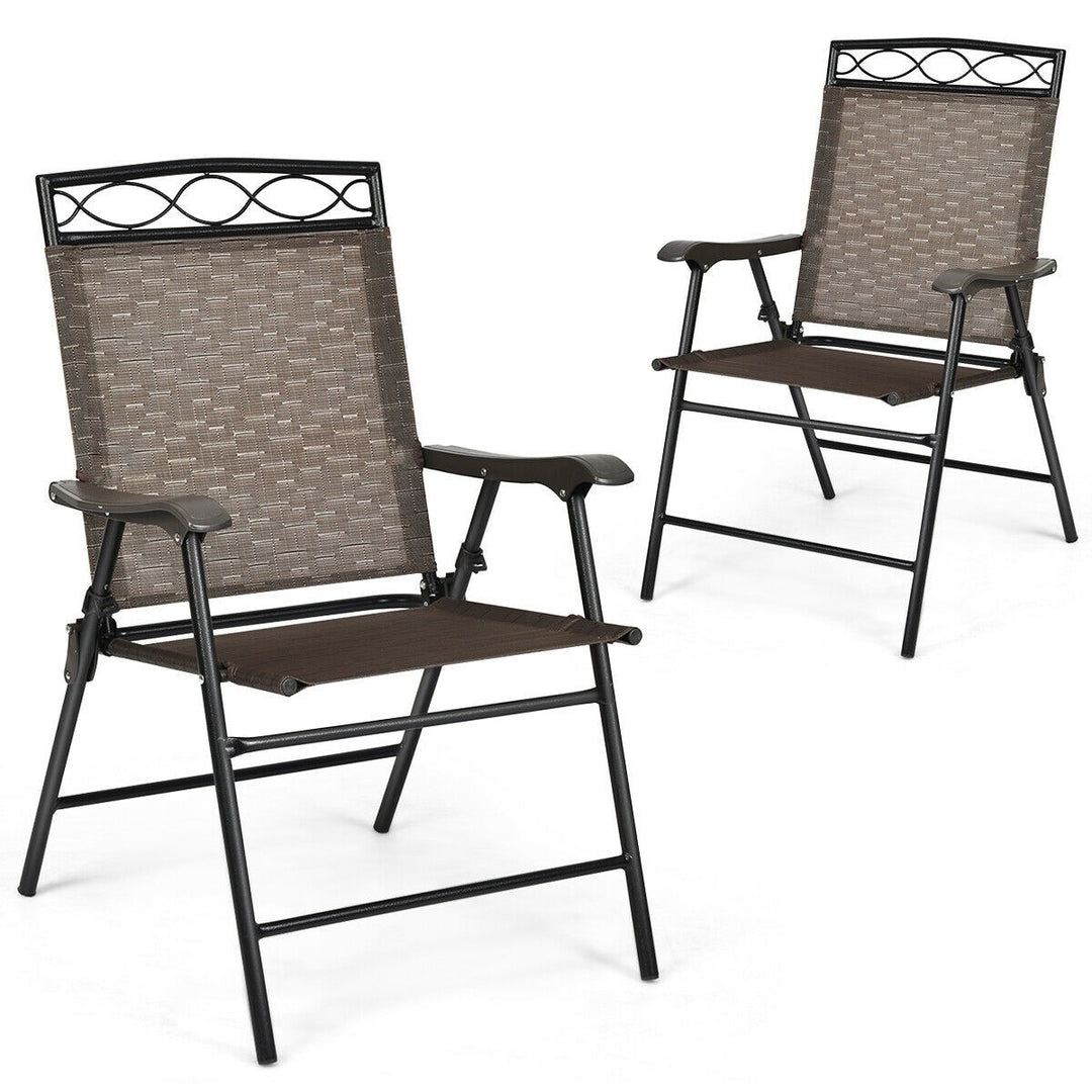 Set of 2 or 4 Patio Chairs, Outdoor Folding Lawn Chairs for Beach