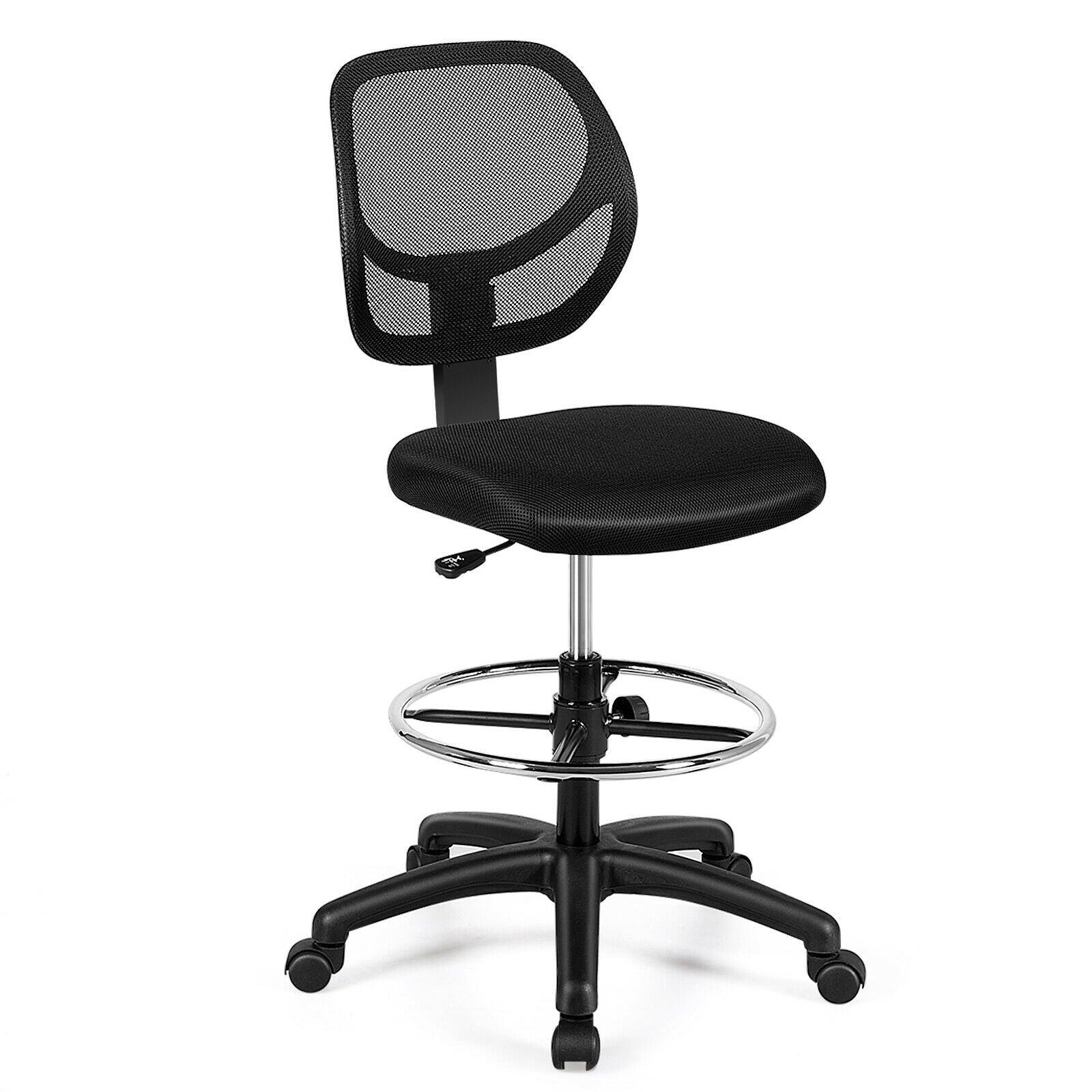 Mesh Drafting Chair, Standing Desk Chair w/Footrest Ring