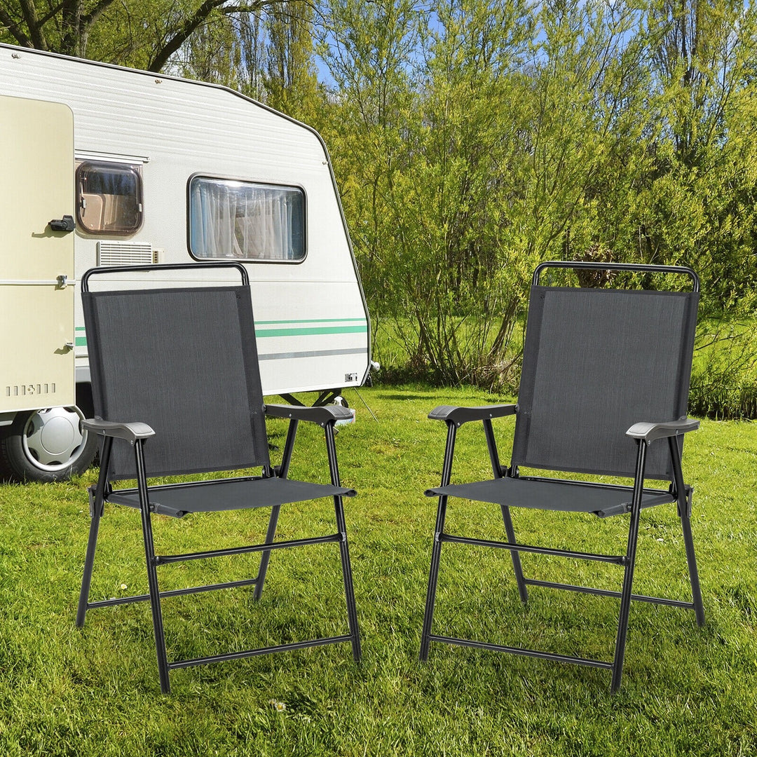 Set of 4 Folding Patio Chairs, Patio Dining Chairs