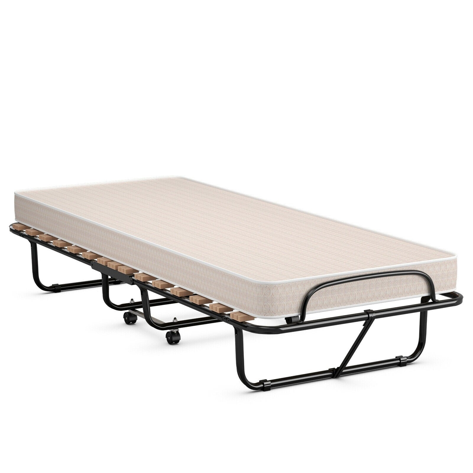 Folding Bed with Mattress Rollaway Guest Bed