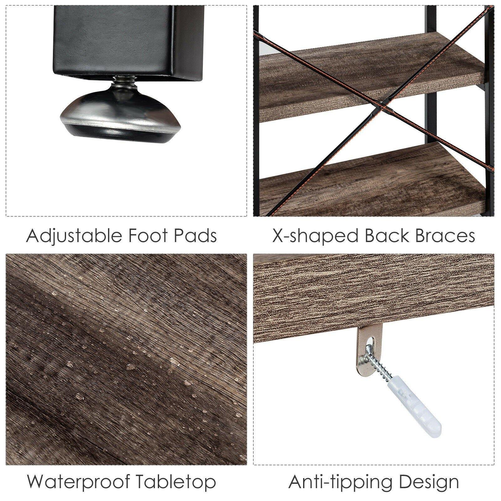 3-Tier Console Table Sofa Side Table, Entryway Foyer Table - Giantexus