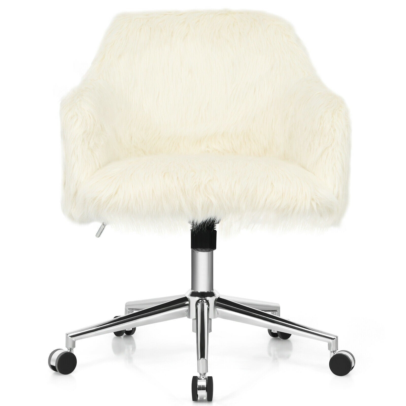  Fluffy Faux Fur Vanity Chair - Giantex