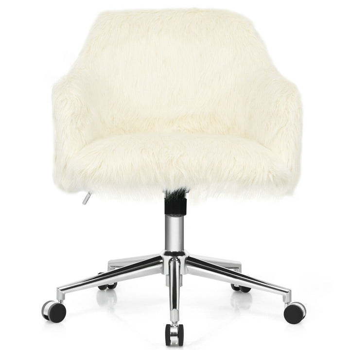  Fluffy Faux Fur Vanity Chair - Giantex