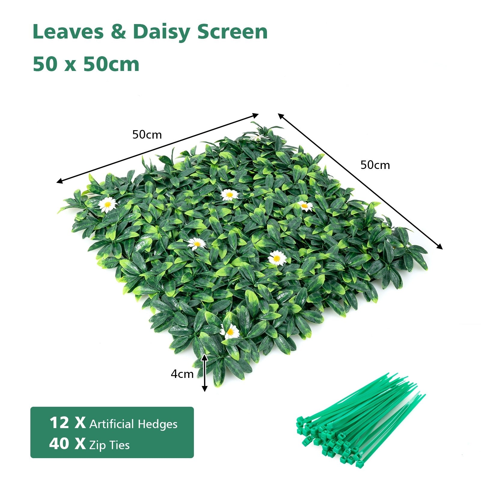 Giantex 12PCS 20x20inch Artificial Boxwood Panels Garden Privacy Fence Screen