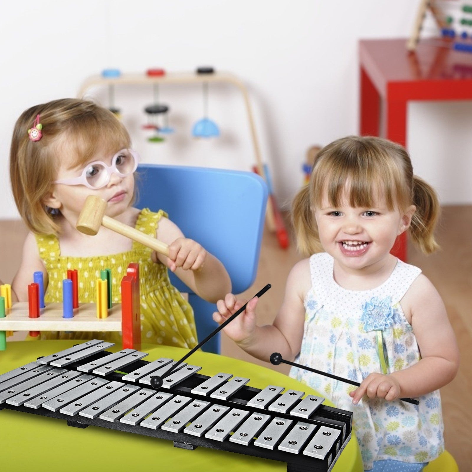Foldable Glockenspiel Xylophone 30 Note Percussion Instrument for Adults and Kids