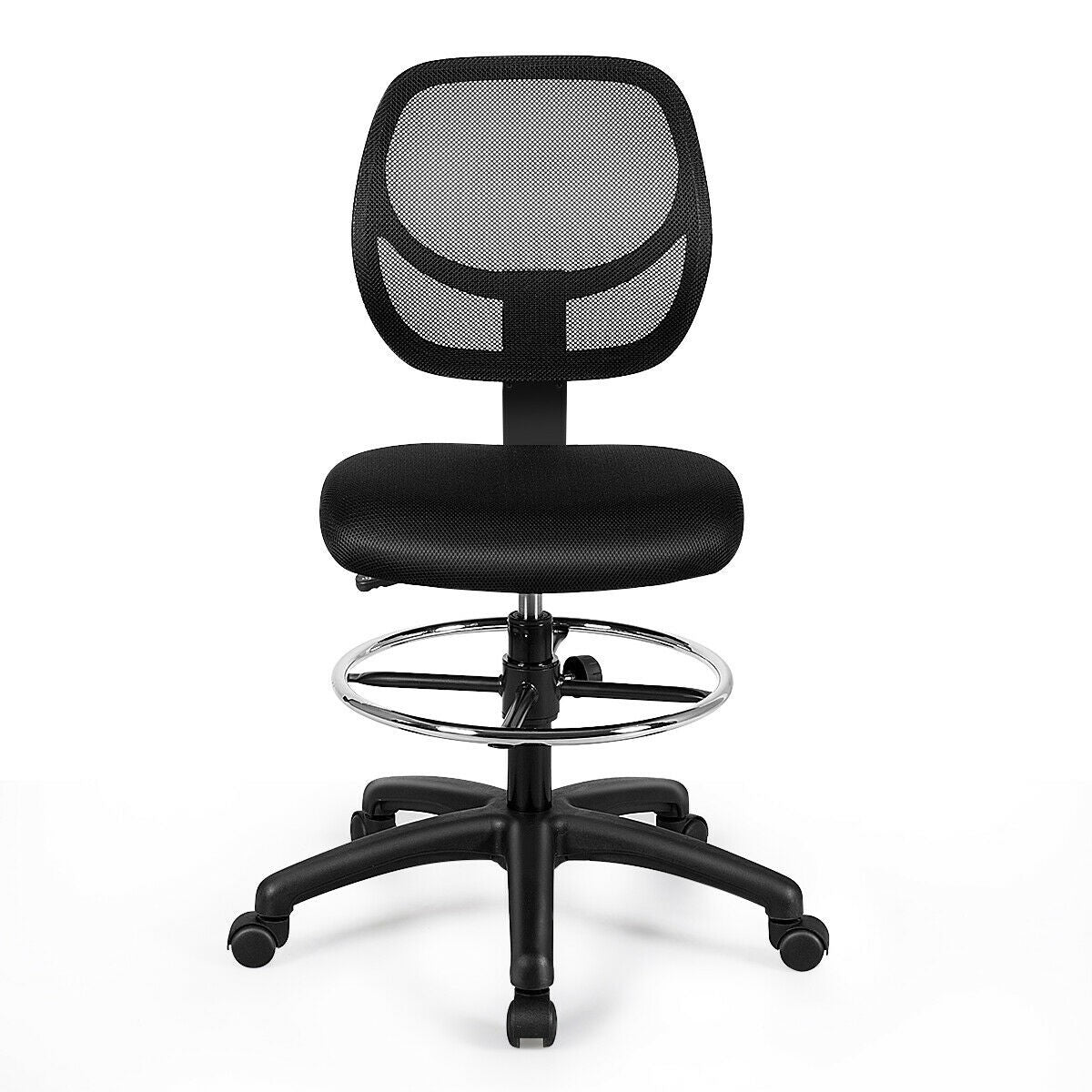 Mesh Drafting Chair, Standing Desk Chair w/Footrest Ring