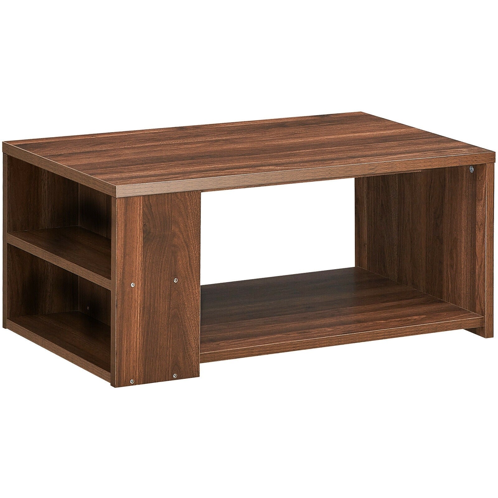 Coffee Table with Storage Shelves Stable Frame,Smooth Surface & Extra Storage Space