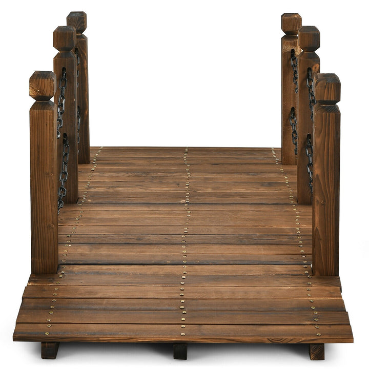 Giantex 5 ft Wooden Garden Bridge