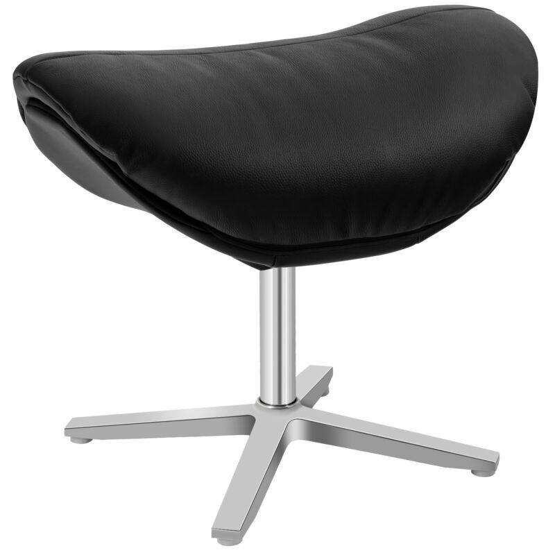 360 Swivel Leather Lounge Chair with Ottoman - Giantexus