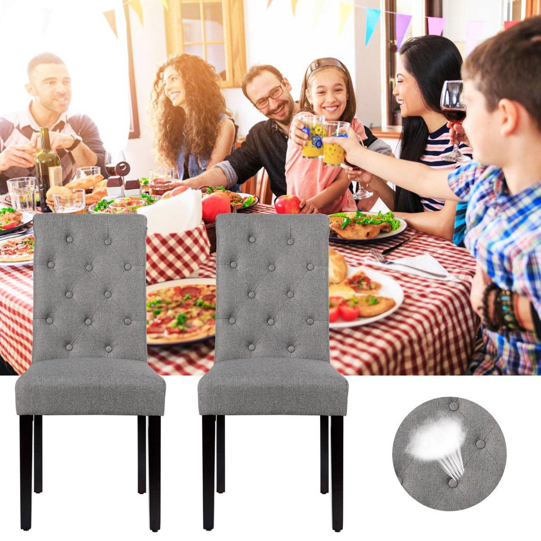 Upholstered Accent Dining Chairs Set of 2 - Giantexus