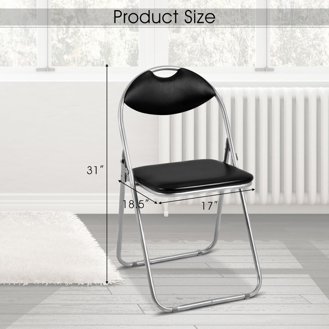 6 PCS Folding Chairs Set with Padded Seats and Carrying Handle - Giantexus