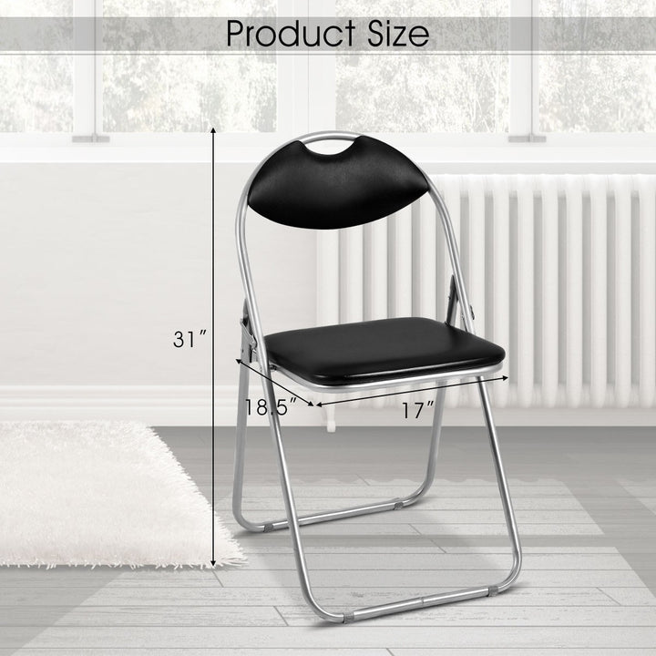 6 PCS Folding Chairs Set with Padded Seats and Carrying Handle - Giantexus