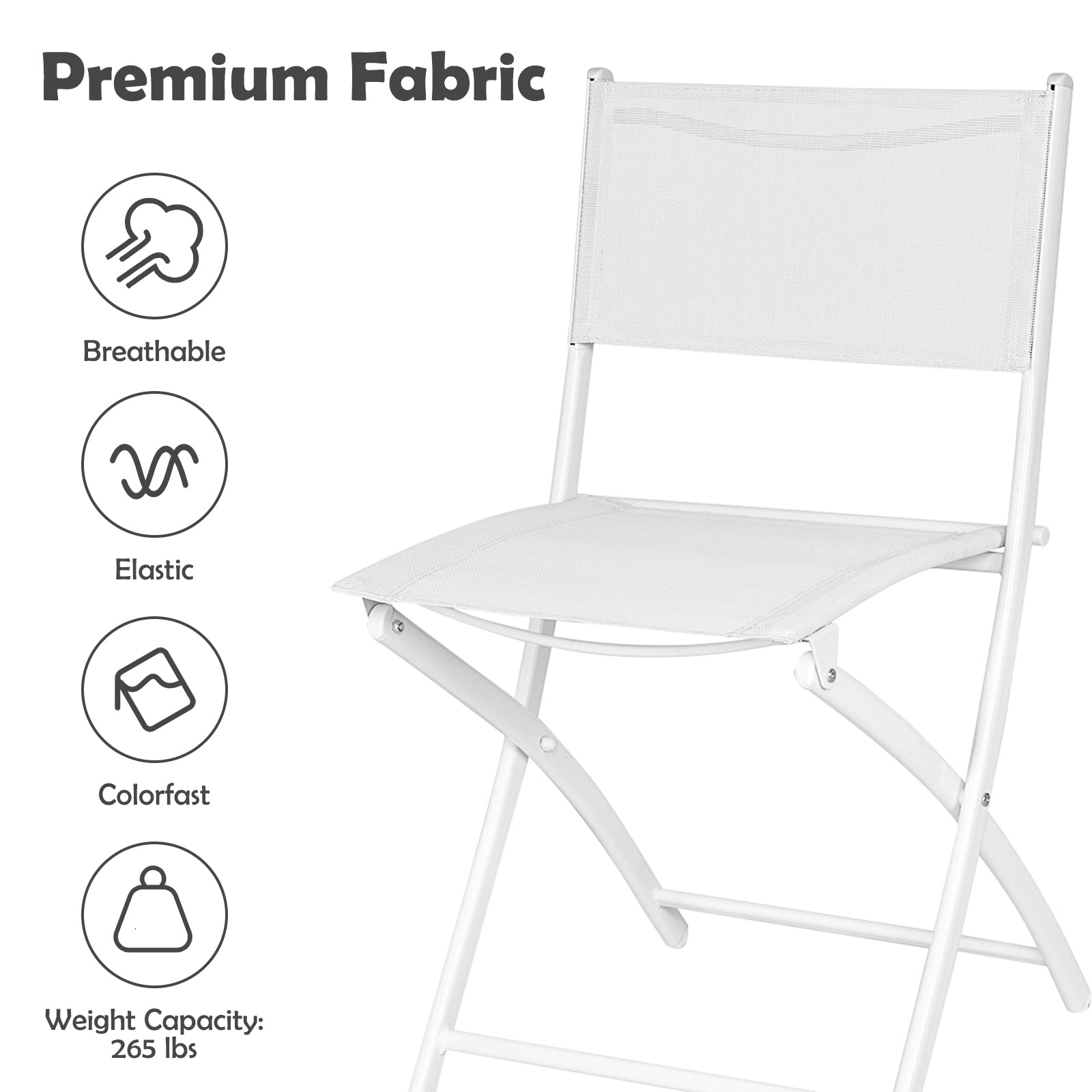Giantex Bistro Table Set, 3 Piece Patio Bistro Set, Outdoor Folding Table and Chairs