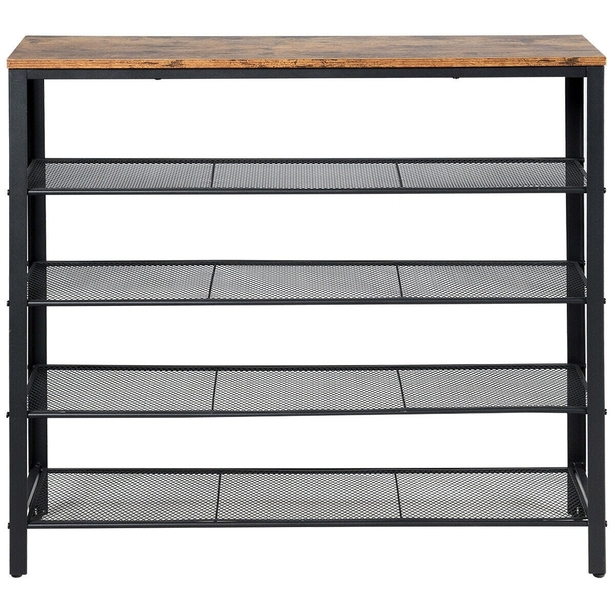 5-Tier Shoe Rack, Industrial Metal Shoe Storage Organizer - Giantexus