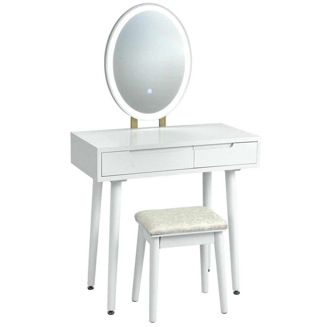 CHARMAID Vanity Set with Lighted Mirror - Giantexus