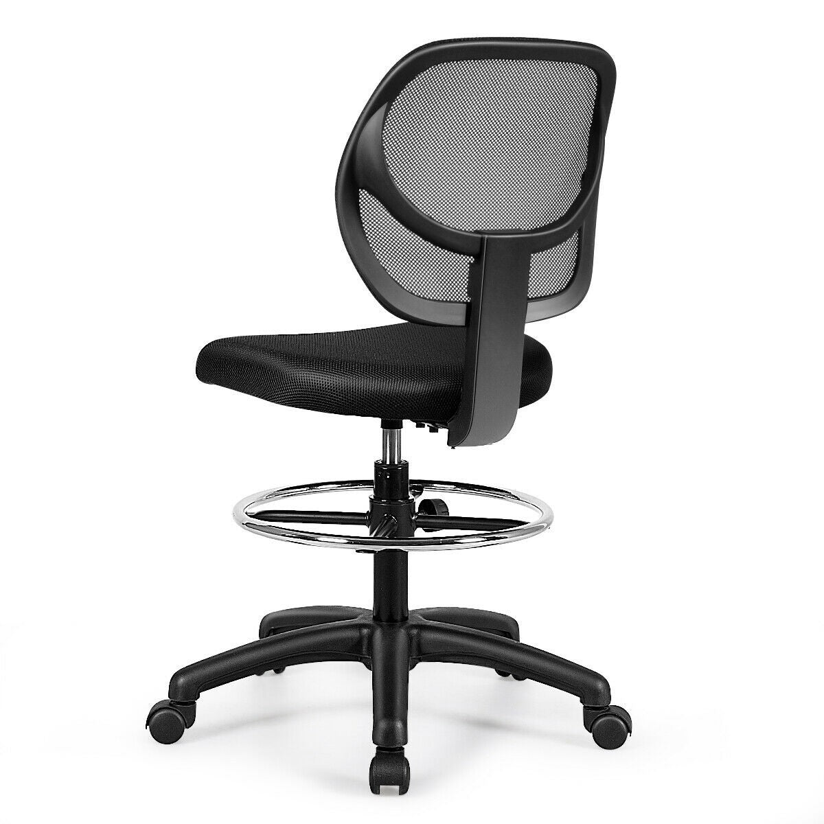 Mesh Drafting Chair, Standing Desk Chair w/Footrest Ring