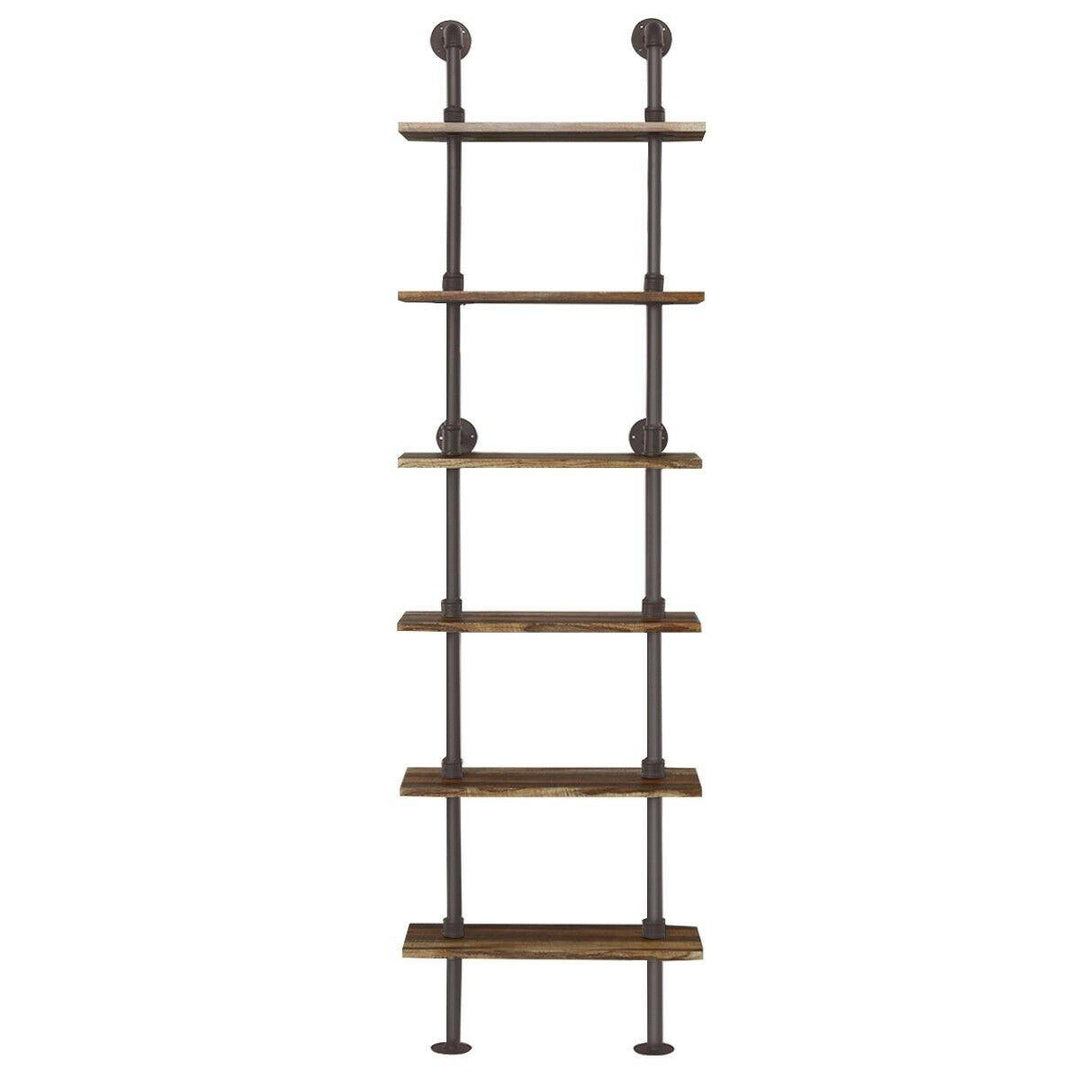 6 Tier Industrial Pipe Shelves with Wood - Giantexus