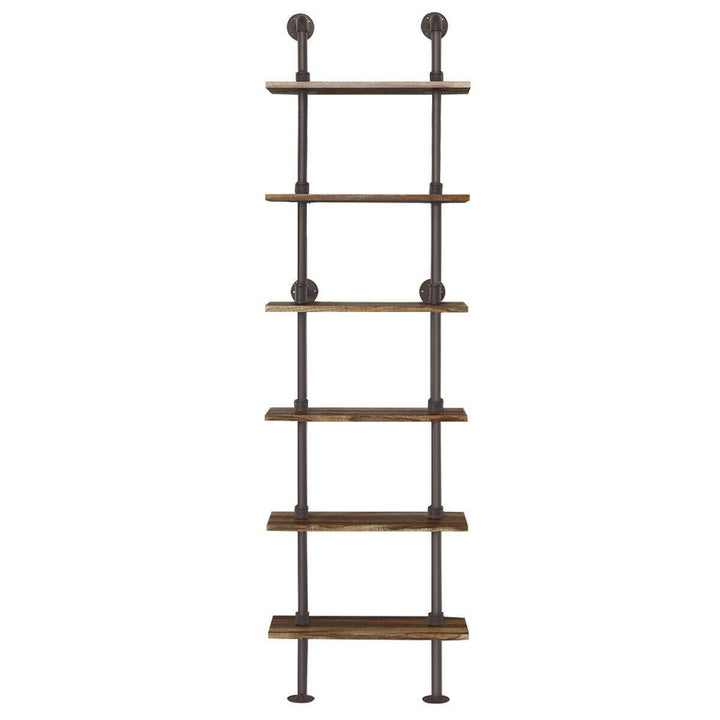 6 Tier Industrial Pipe Shelves with Wood - Giantexus