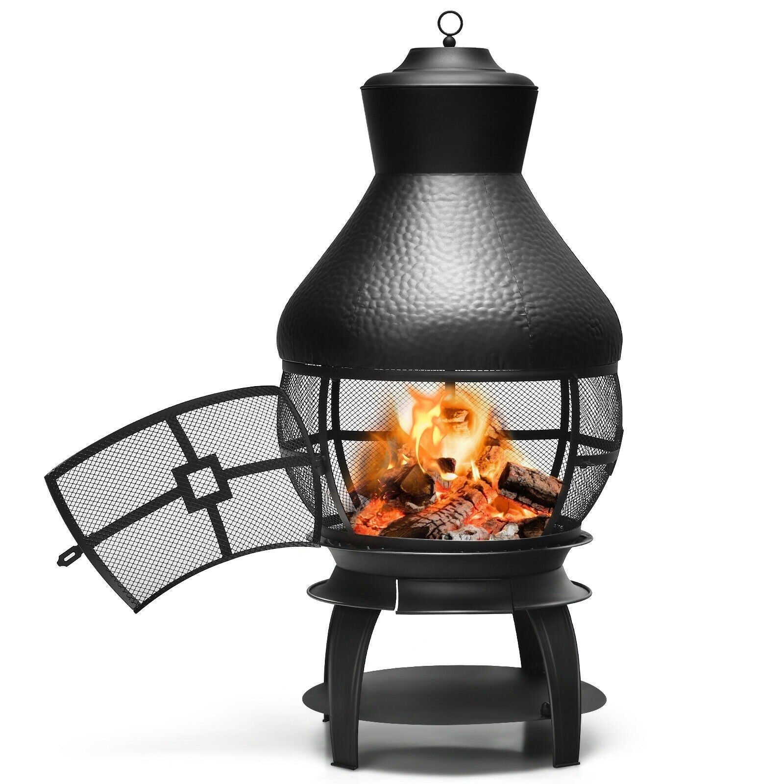 Wood Burning Chiminea, Heavy Duty Fireplace Wooden Chiminea Fire Pit