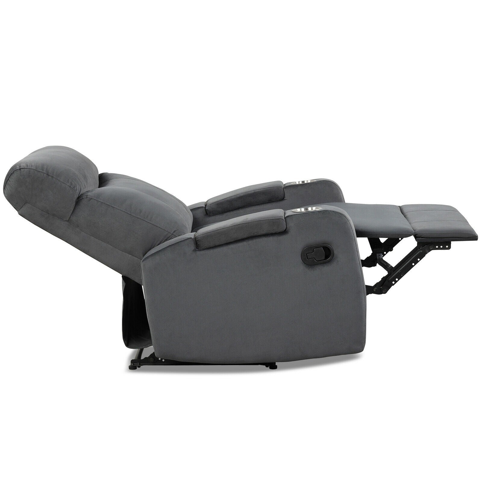 Recliner Chair with Cup Holders, Fabric Reclining Chair Manual Recliner Chair