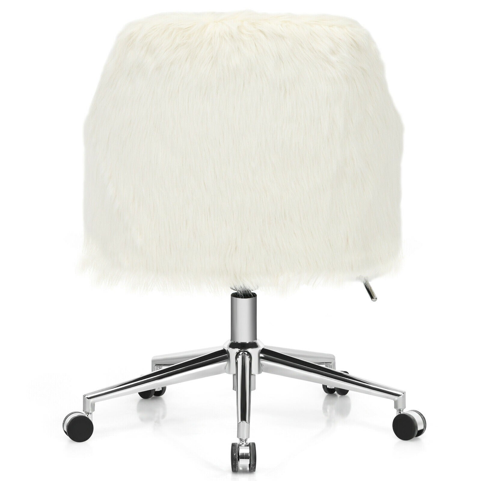 Modern Office Desk Chair, Fluffy Faux Fur Vanity Chair