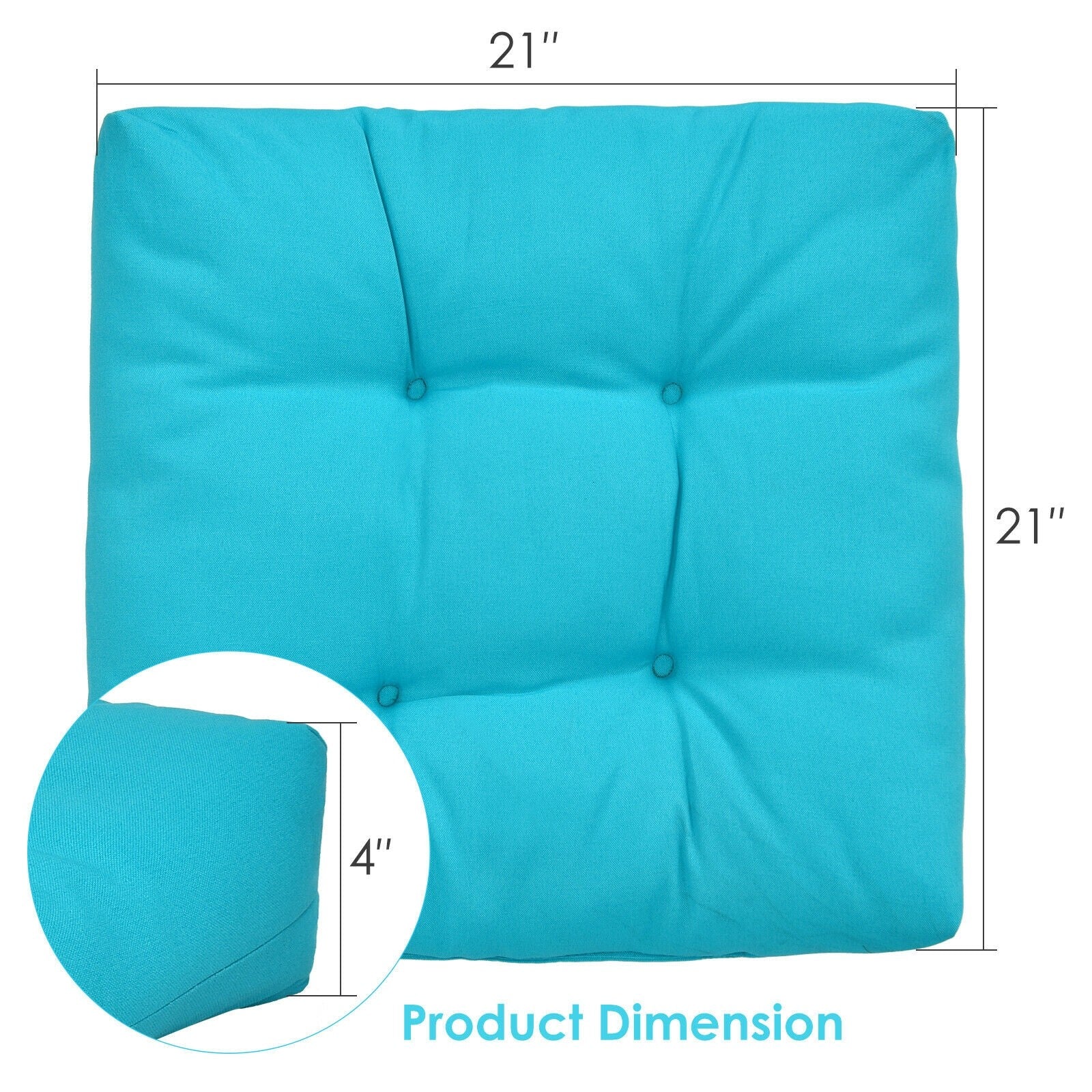 Giantex 2/4/6 Pack Tufted Patio Cushions 4 Inch Thick Outdoor Chair Pads