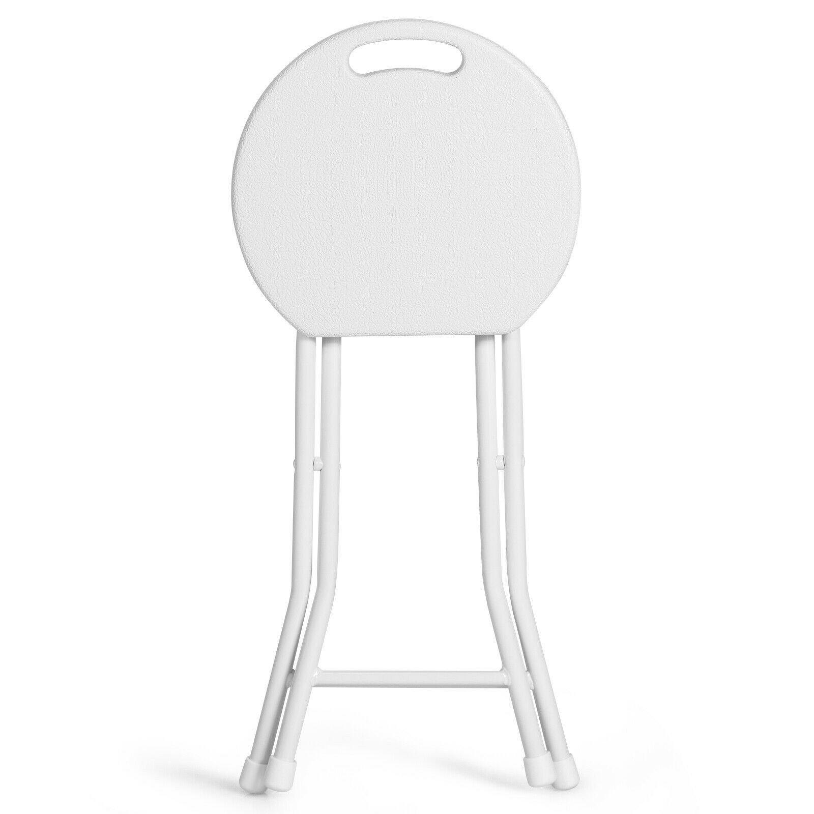 Set of 4 Folding Stool, Round Foldable Bar Stools - Giantexus