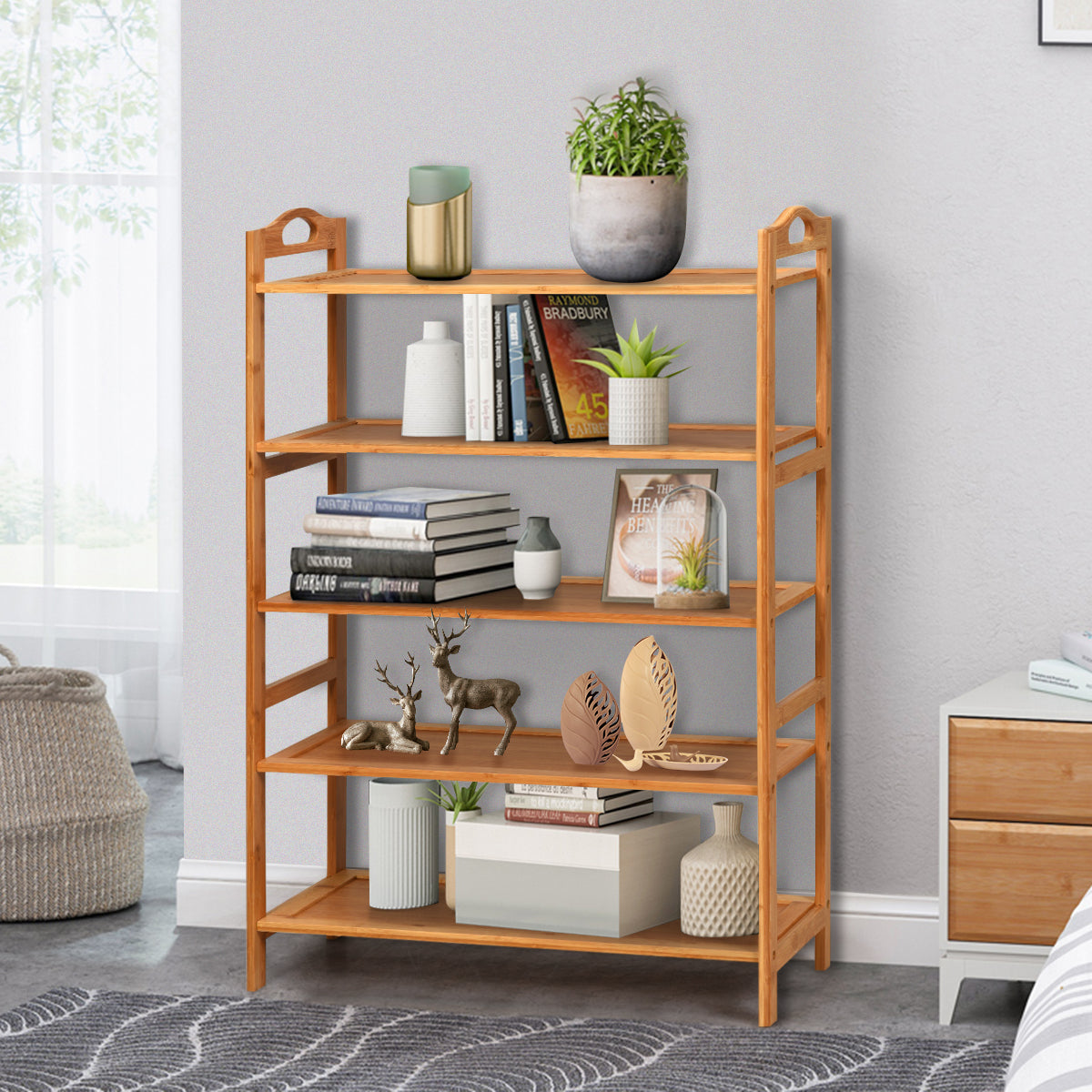 Bamboo Shoe Rack 5 Tier, Freestanding Shoe Rack - Giantexus