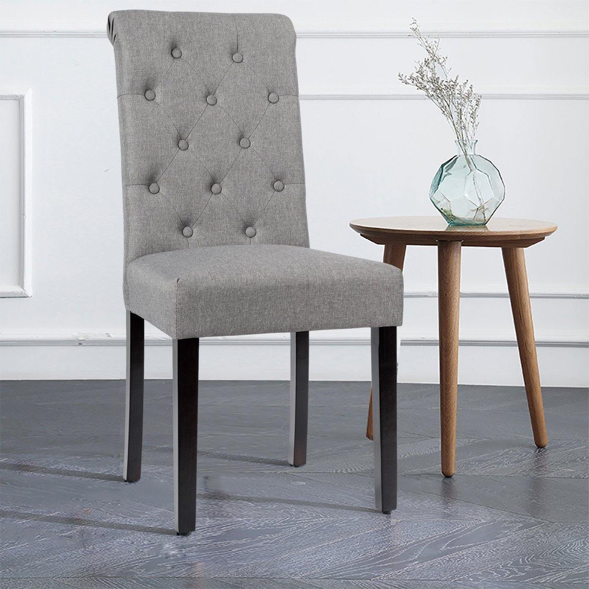 Upholstered Accent Dining Chairs Set of 2 - Giantexus