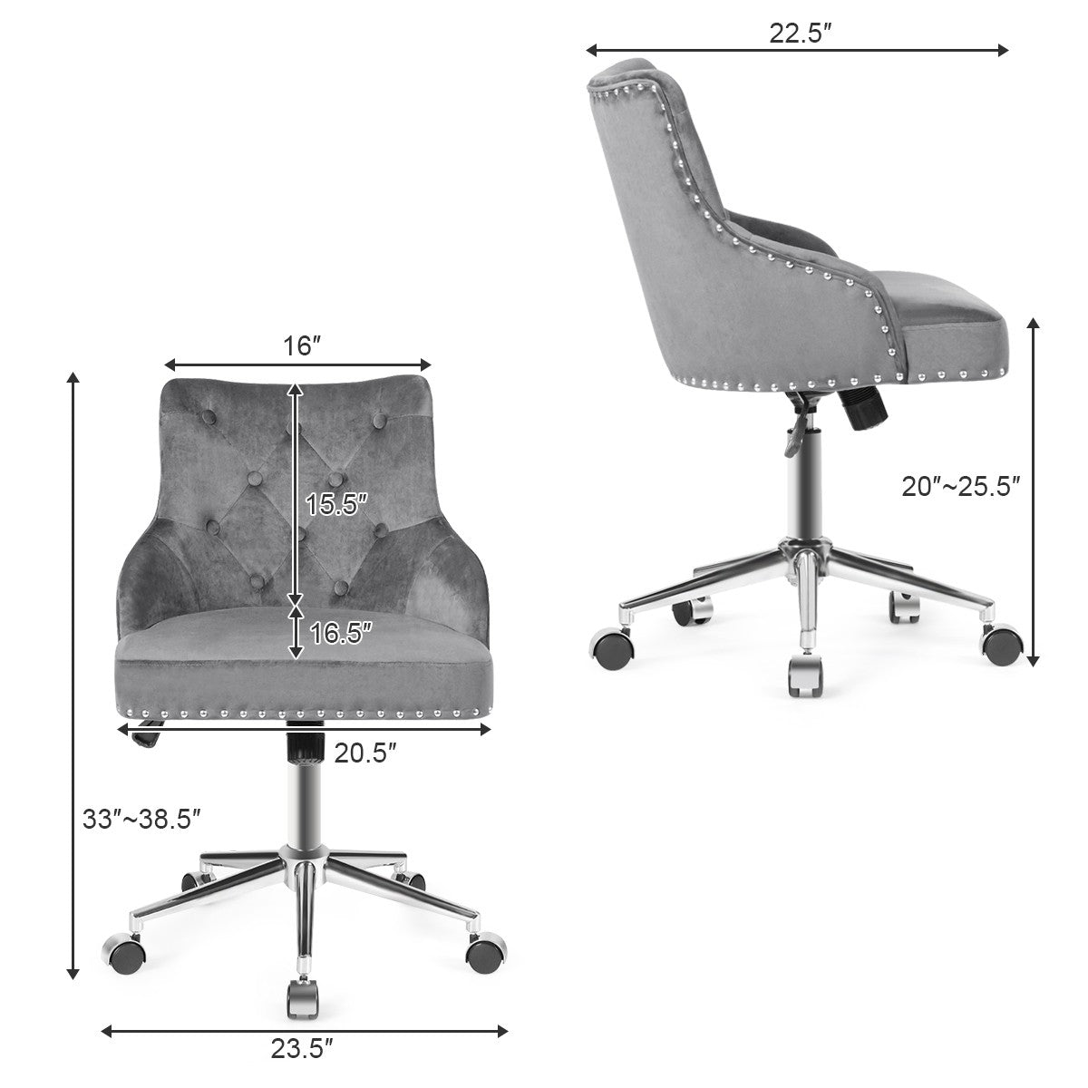 Giantex Modern Home Office Chair, Adjustable Task Chair Computer Desk Chair