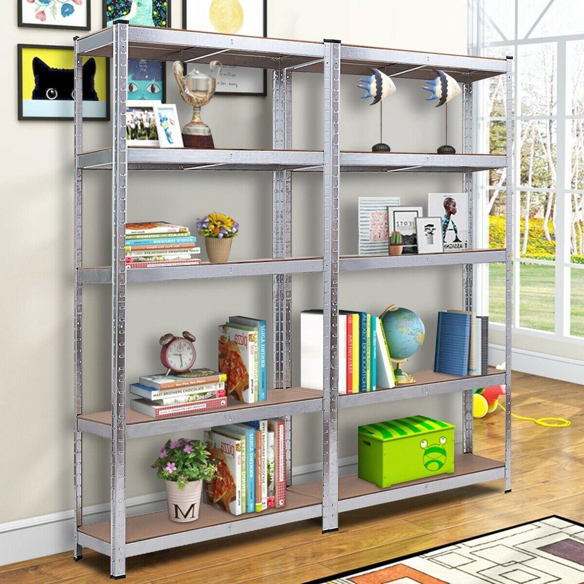 2 Pcs 5-Tier Storage Shelves, Garage Shelving Units - Giantexus