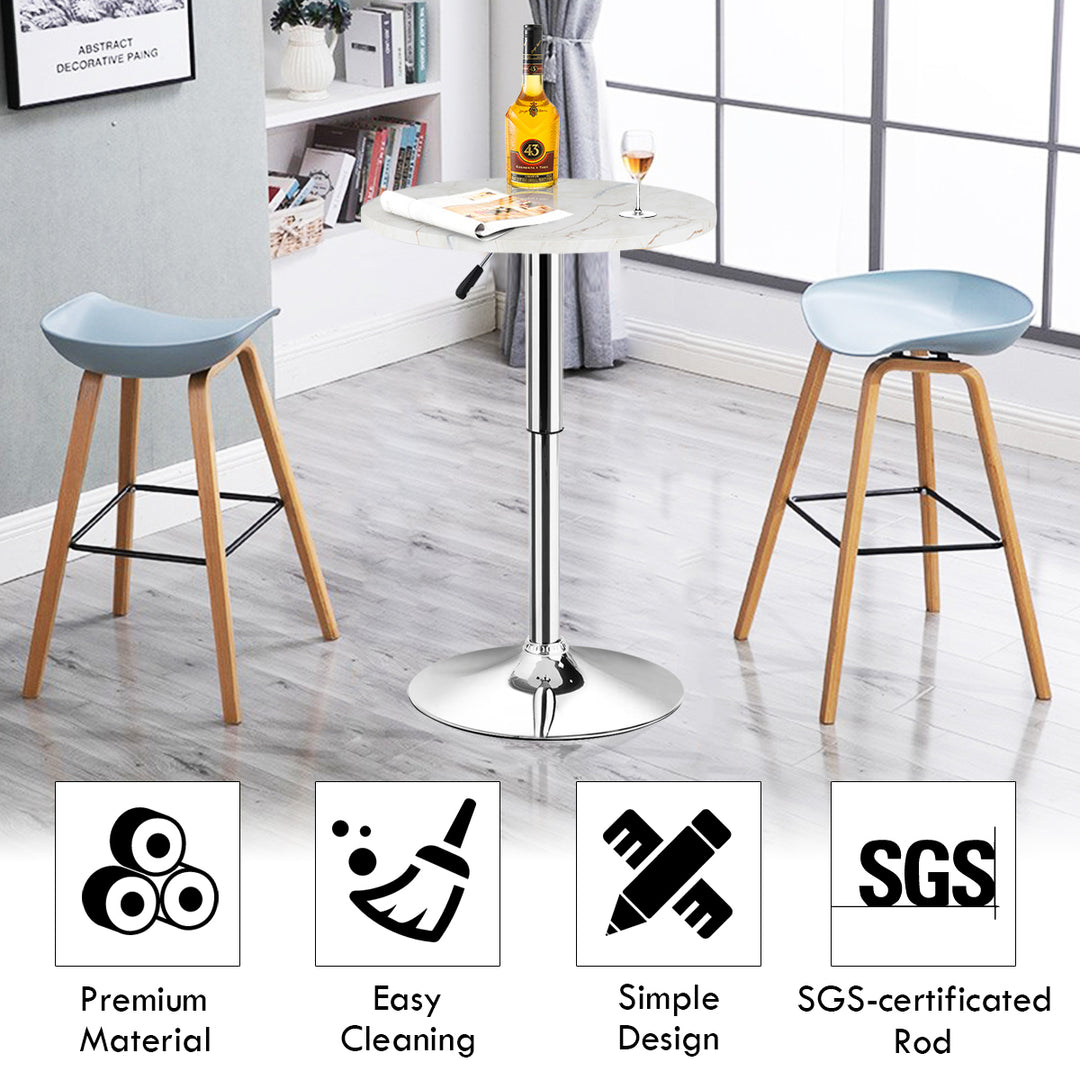 Round Pub Table Height Adjustable, 360 Swivel Cocktail Pub Table