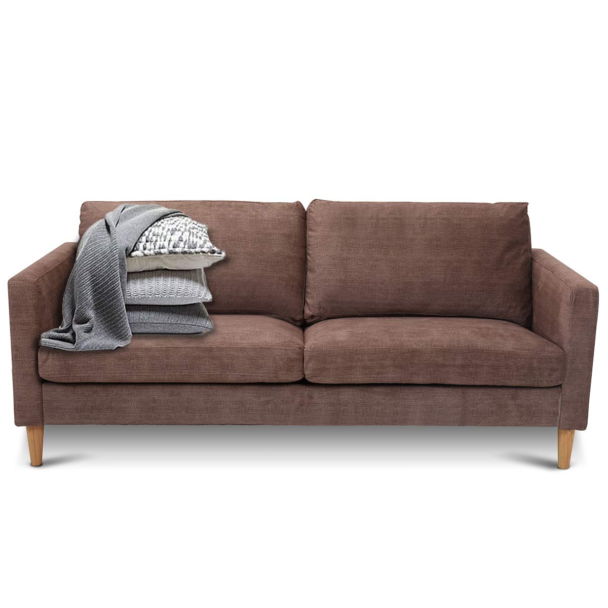 Giantex Modern Upholstered Accent Sofa, Fabric Futon Sofa Bed