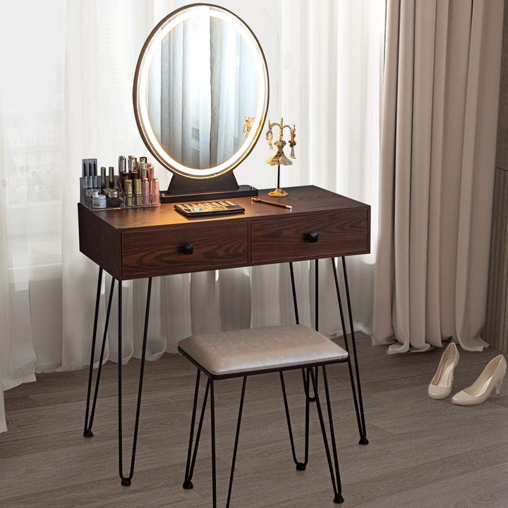 CHARMAID | Vanity Set with Lighted Mirror - Giantexus
