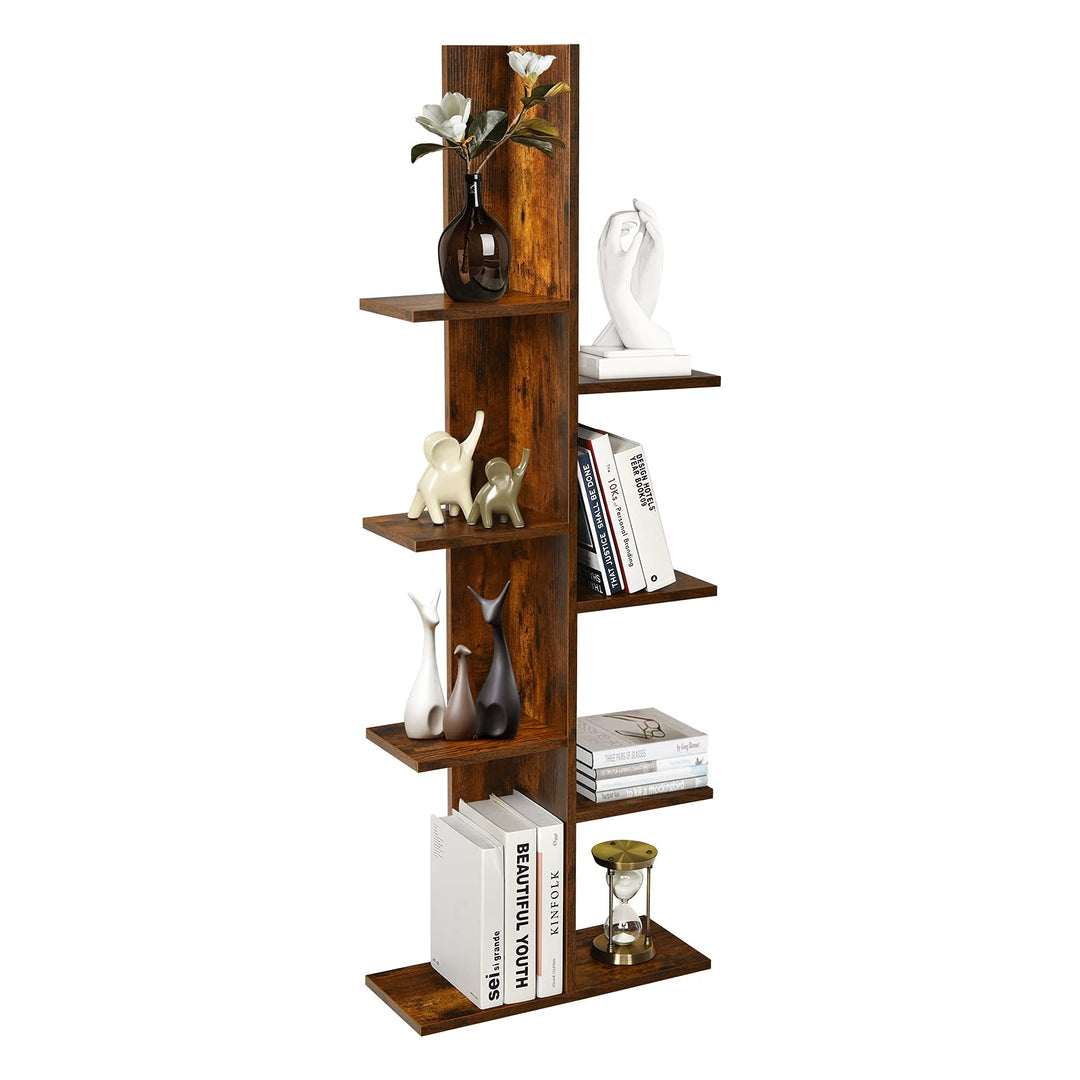 Giantex Wood Bookshelf, 7-Tier Tall Freestanding Tree Bookshelf with Anti-toppling