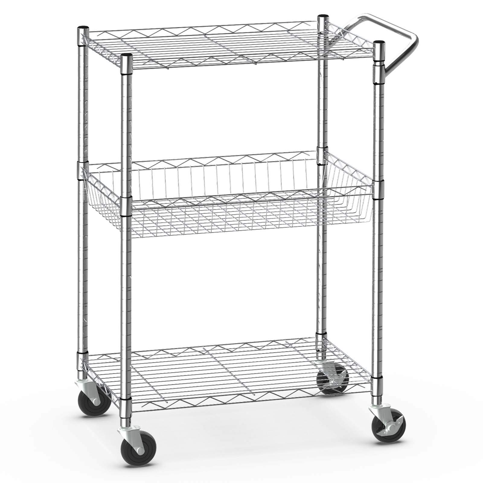 Giantex 3-Tier Rolling Utility Cart, Kitchen Island Cart on Wheels