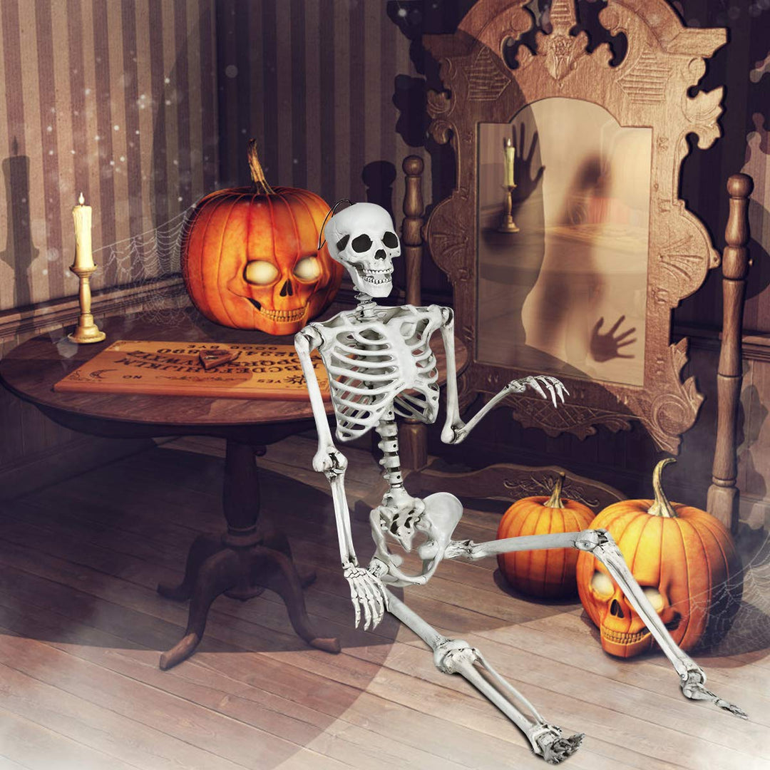 5.4 Ft Halloween Skeleton, Life Size Realistic Human Bones