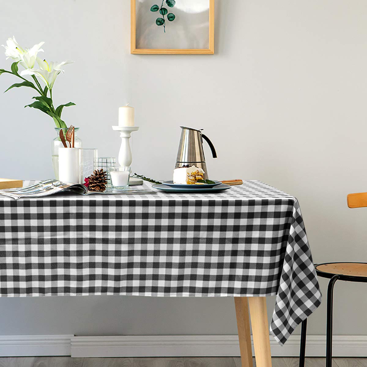 Giantex 10 Checkered Tablecloth Rectangle |60"X102", Stain Resistant, Wrinkle Resistant and Spill Proof Gingham Table Cloths