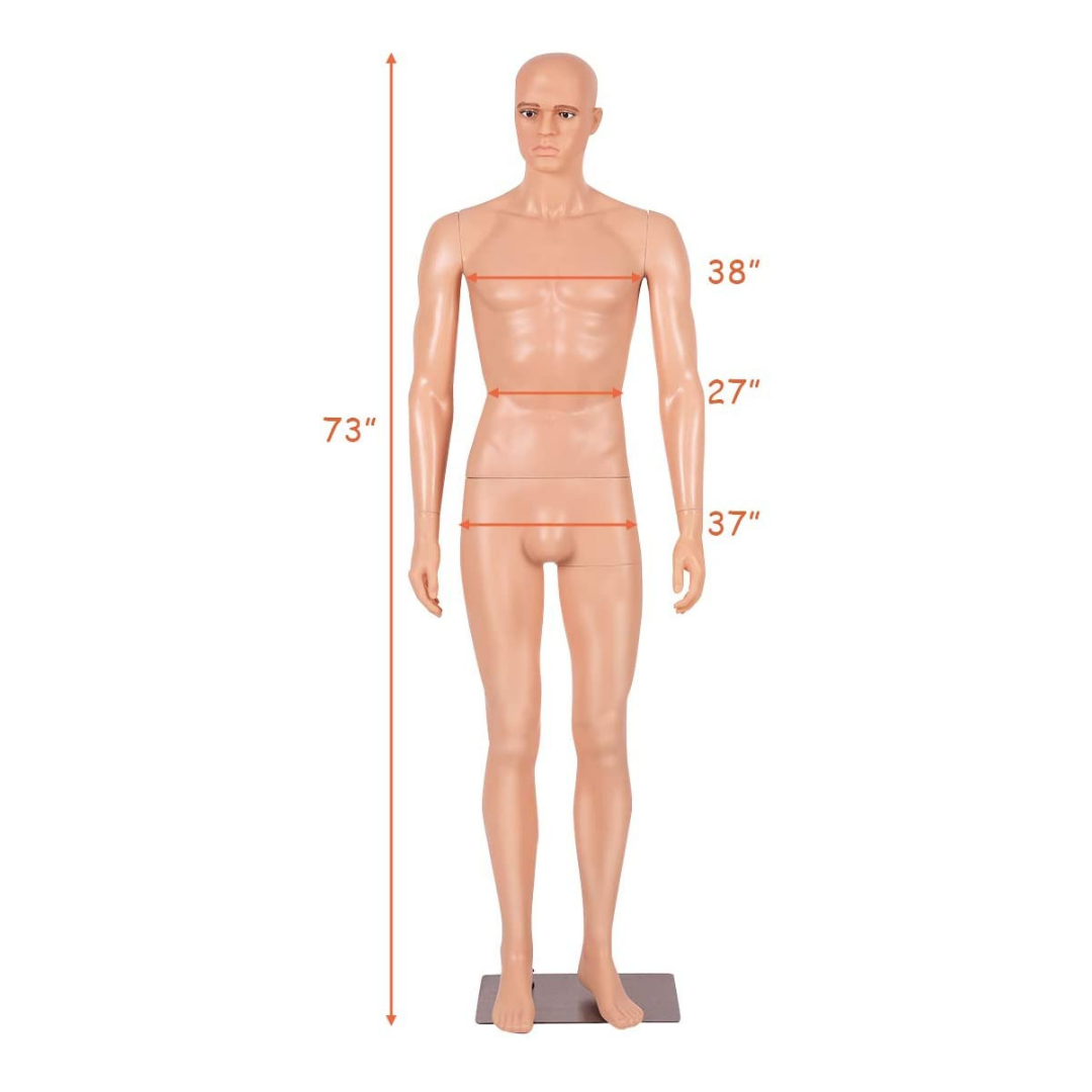 Giantex 6 Ft Male Mannequin, Adjustable Dress Mannequin Full Body w/Separated Fingers - Giantexus