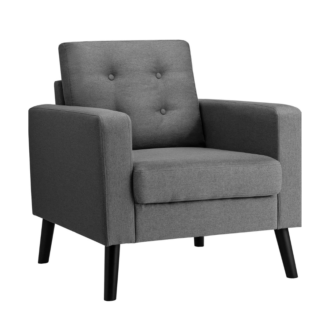 Giantex Modern Accent Chair, Mid-Century Upholstered Armchair Club Chair - Giantexus