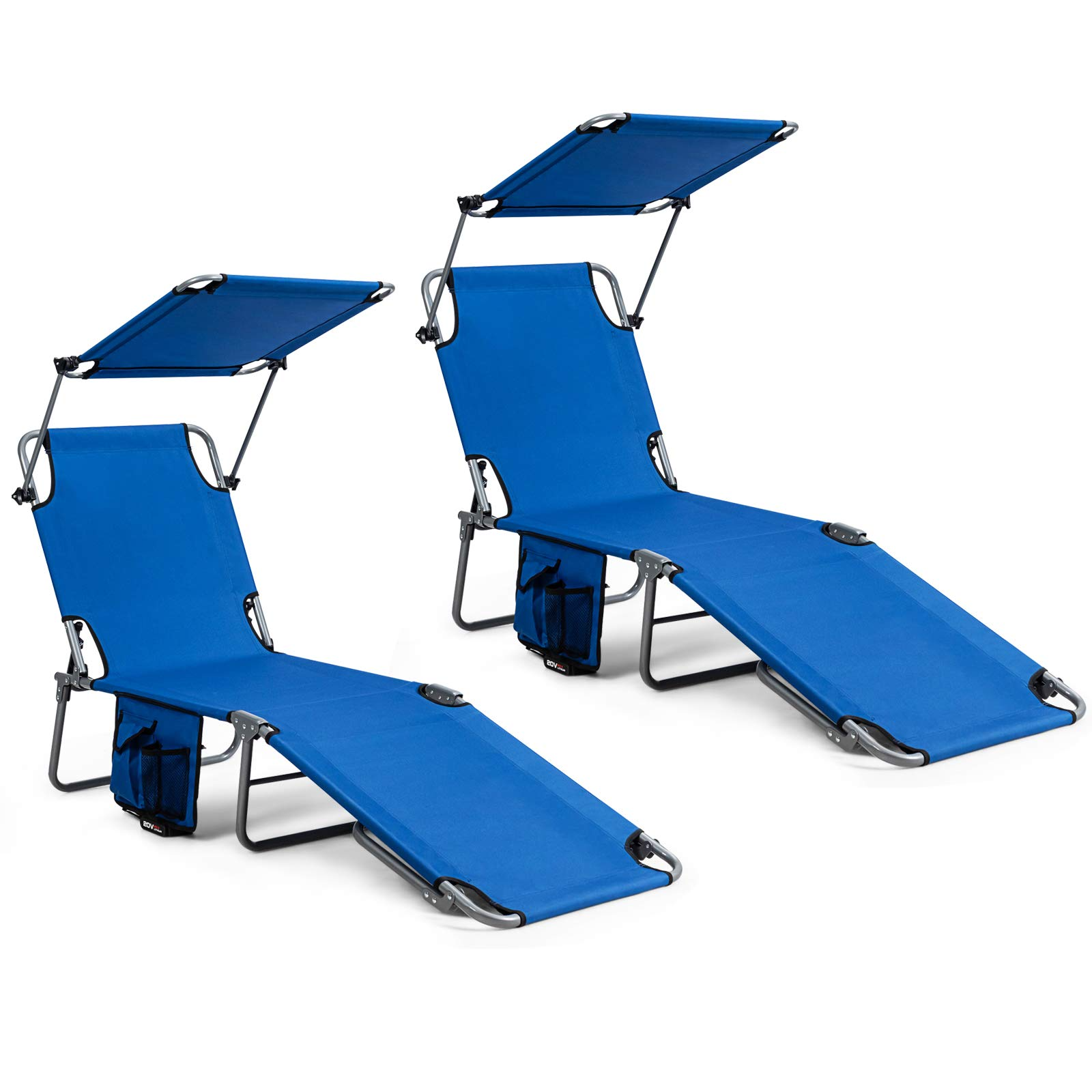 Giantex Lounge Chaise Chair Position and Shade Adjustable W/Canopy and Storage Pocket