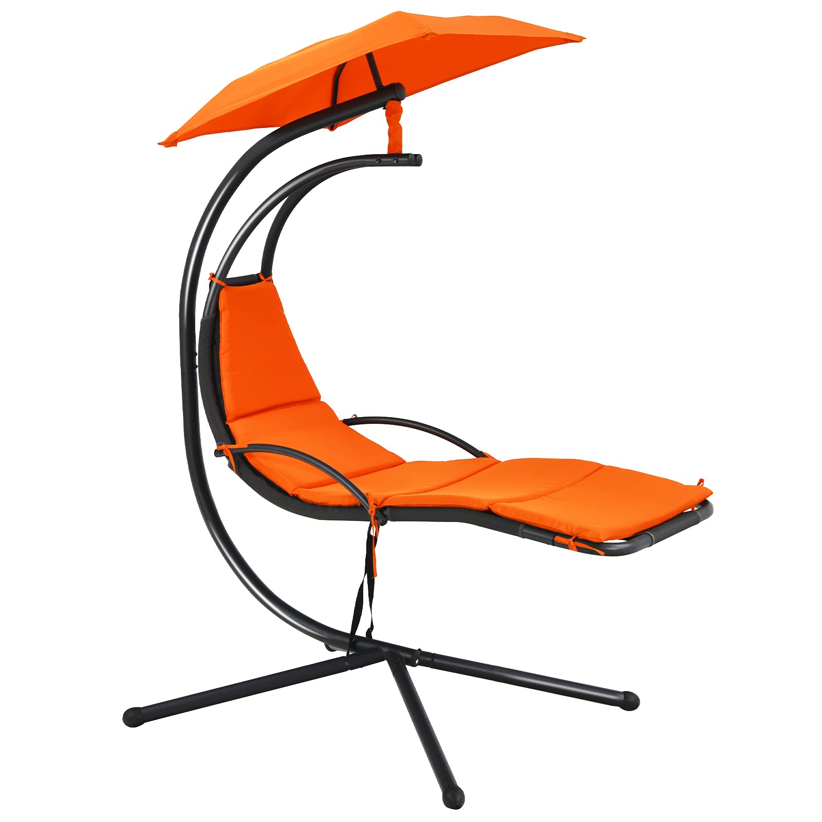 Giantex Hanging Arc Chaise Hammock for Patio Poolside Backyard Garden Porch
