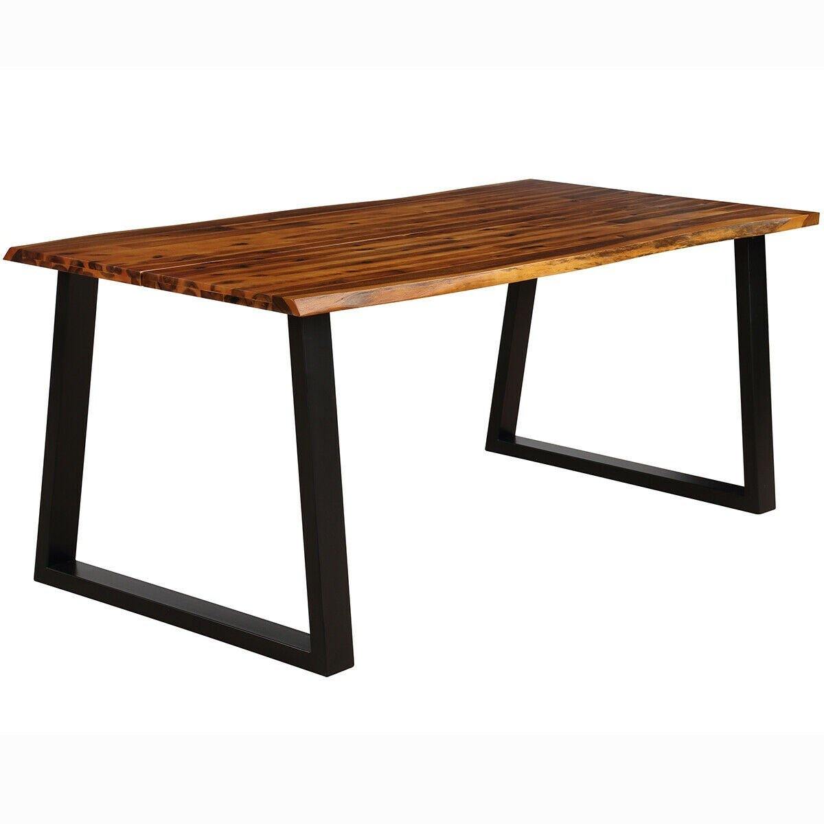 Rectangular Acacia Wood Dining Table Rustic Indoor &Outdoor Furniture - Giantexus