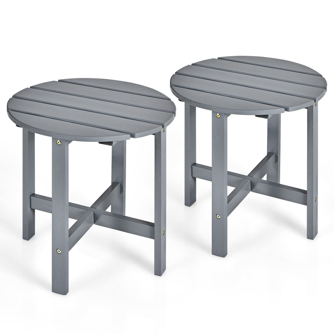 Patio Side Table 18" Outdoor Bistro Table with Stable Cruciform Structure