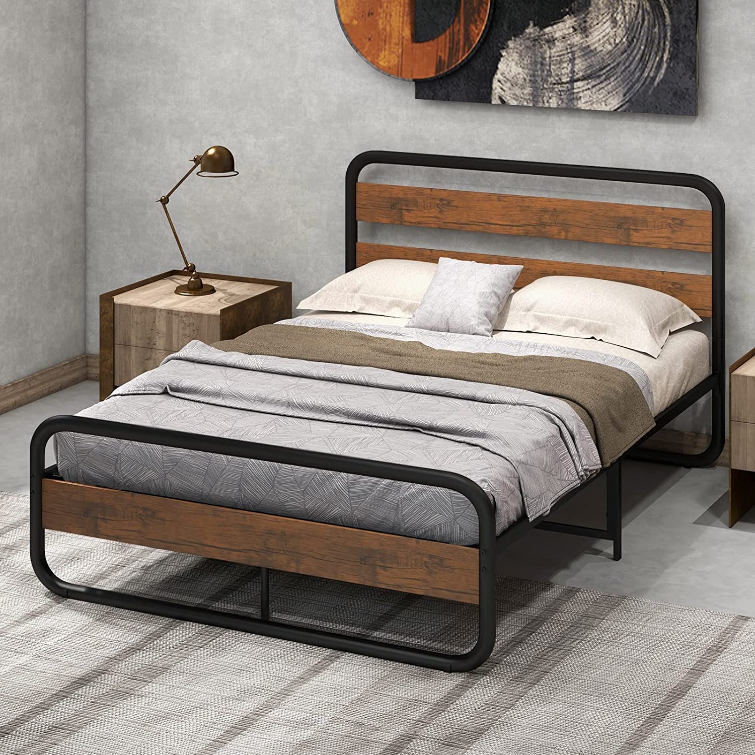 Full Size Metal Bed Frame, Platform Bed - Giantex