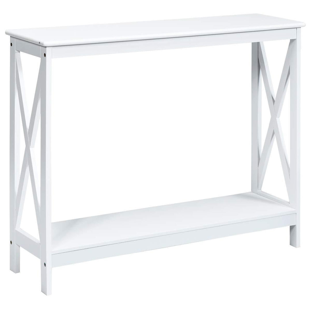 Giantex Console Table 2-Tier with Storage Shelf,X-Design Bookshelf