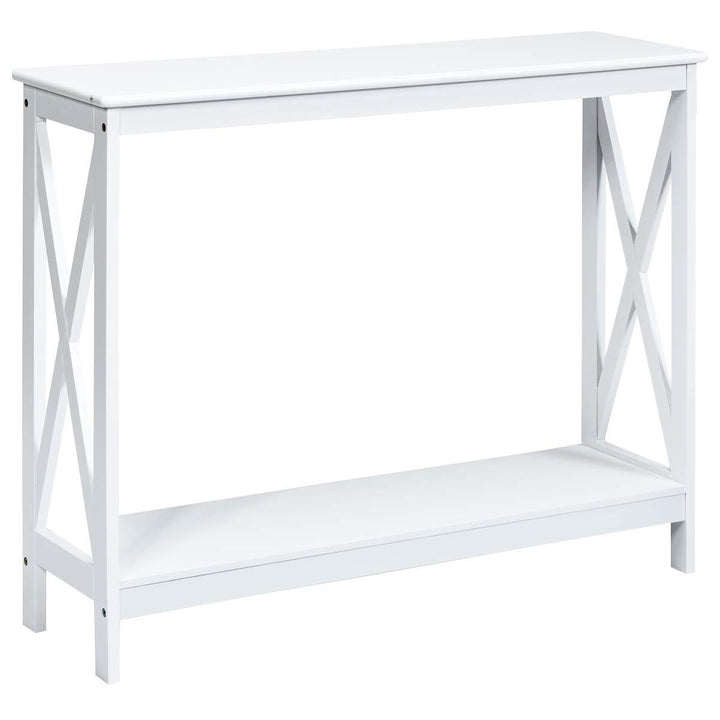 Giantex Console Table 2-Tier with Storage Shelf,X-Design Bookshelf