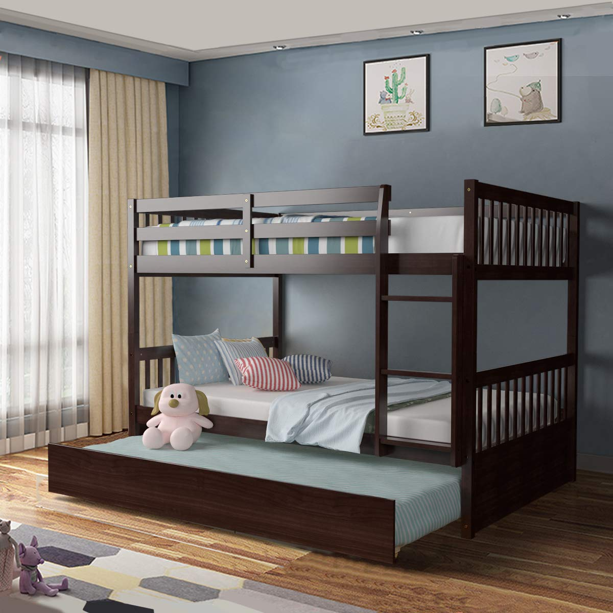 Full Over Full Bunk Beds with Ladder