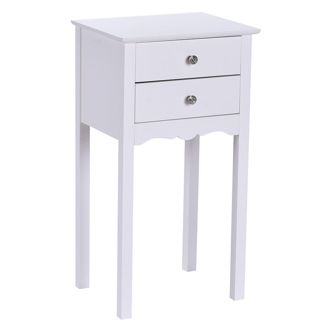 Giantex End Table w/ 2 Drawers Side Table Nightstand Multi-Purpose Accent Table Living Room Bedroom Home Furniture