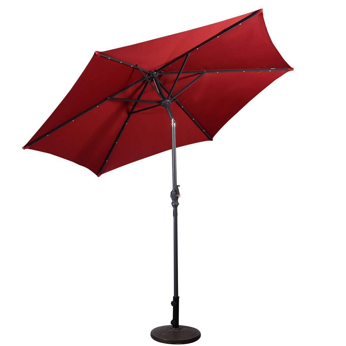 9ft Market Patio Umbrella w/Solar Lights - Giantexus